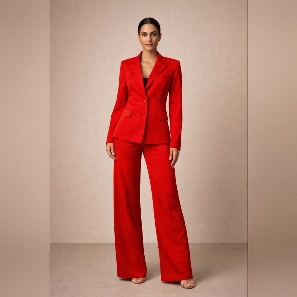 Fashion Nova Red Blazer & Wide-Leg Pants Matching Set – Size M (NWT)
